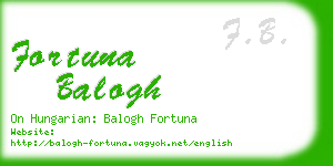 fortuna balogh business card